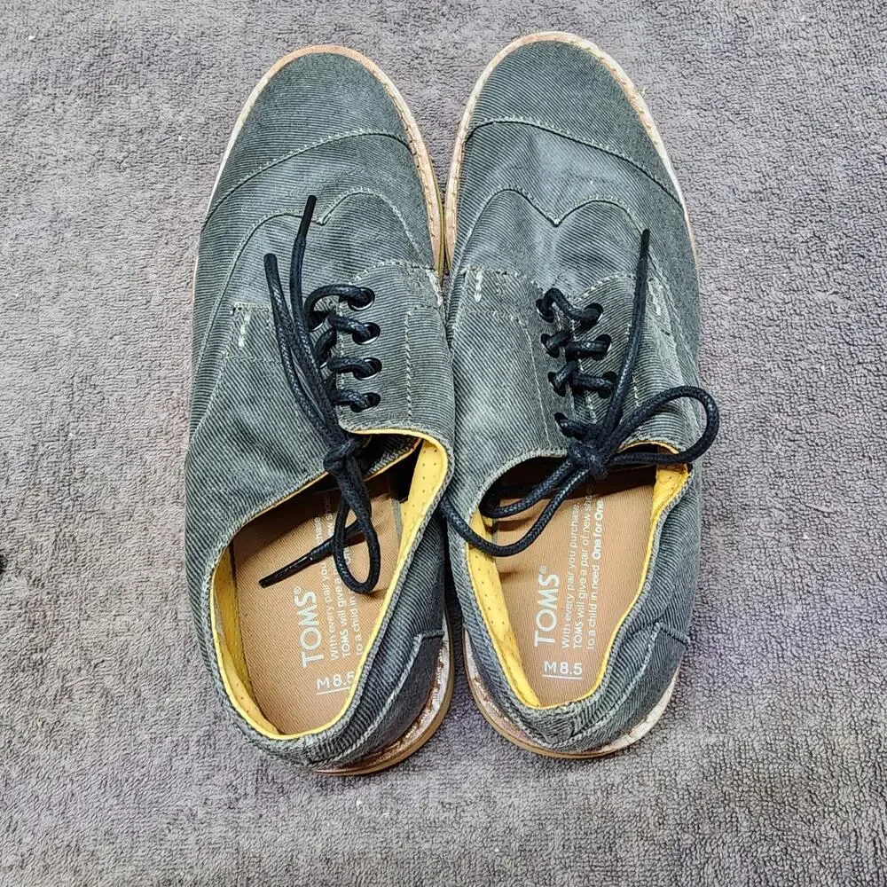 Tom's Oxford lace up Shoes Mens size 8.5 grayish blue sh1